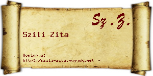 Szili Zita névjegykártya