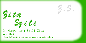 zita szili business card